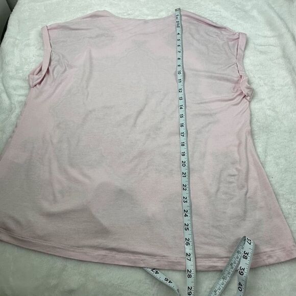 DR2 Women's Size L Mandala Print Short Sleeve Top Pink Bohemian Rolled Sleeve - Picture 9 of 9